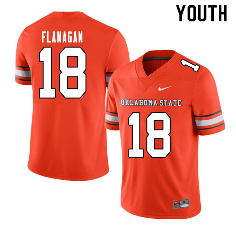 Youth #18 Sean Michael Flanagan Oklahoma State Cowboys College Football Jerseys Sale-Alternate Orang